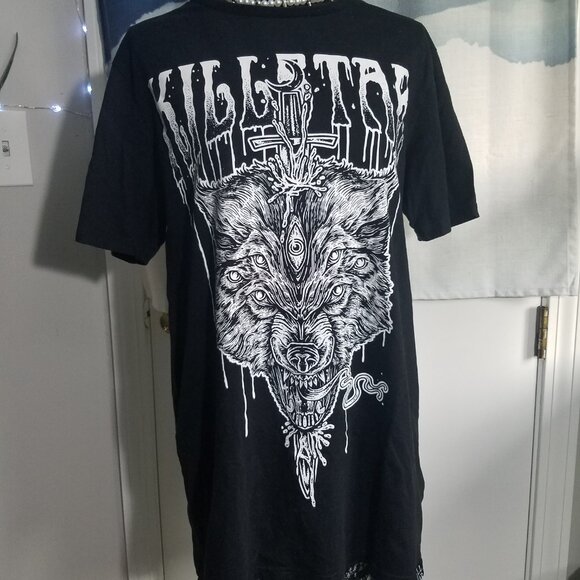 Killstar T Shirt Dress Wolf Graphic - Picture 2 of 4